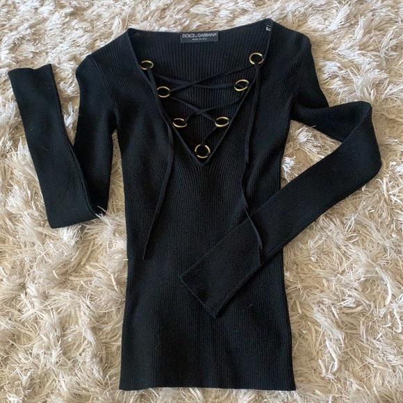 Dolce and Gabbana Lace Up Top - Picture 1 of 3